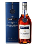 Flaske Martell Cordon Bleu XO fransk cognac med kongeblå etikette